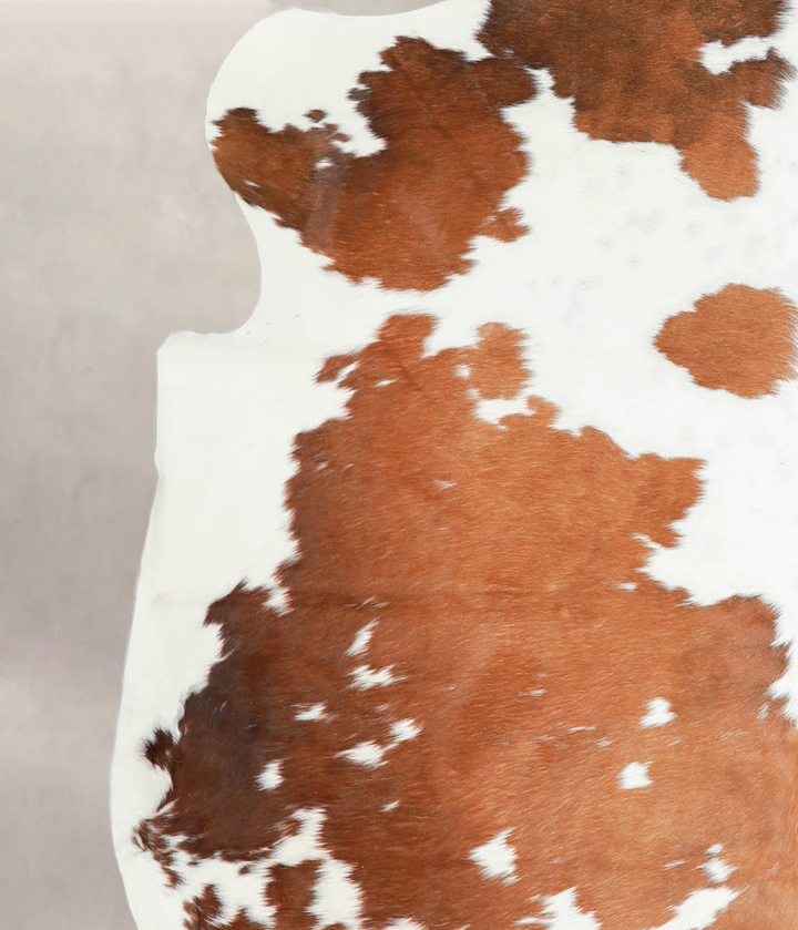 Brown and White X-Large European Cowhide Rug 7'0"H x 6'4"W #A27060 by Hudson Hides