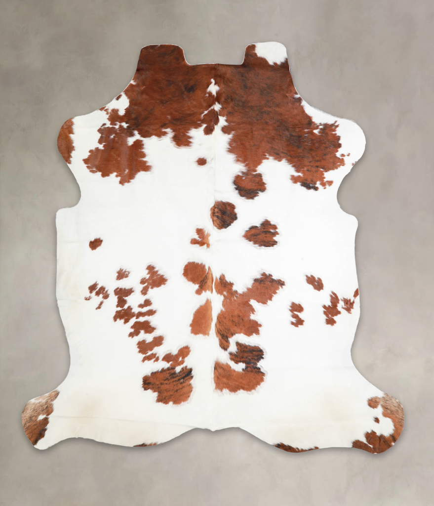 Brown and White X-Large European Cowhide Rug 7'0"H x 6'5"W #A27062 by Hudson Hides