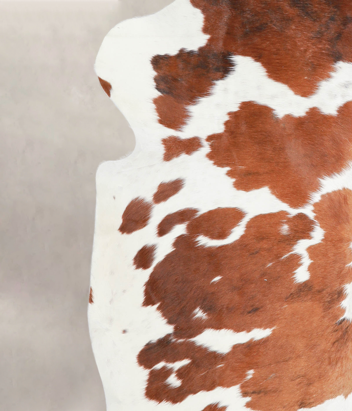 Brown and White X-Large European Cowhide Rug 6'5"H x 6'7"W #A27077 by Hudson Hides