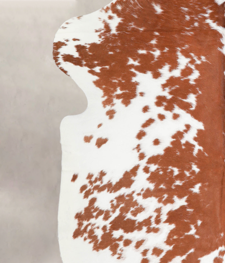 Brown and White Large European Cowhide Rug 6'3"H x 5'9"W #A27085 by Hudson Hides