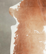 Brown and White X-Large European Cowhide Rug 7'2"H x 6'3"W #A27182 by Hudson Hides