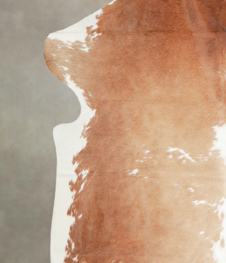Brown and White X-Large European Cowhide Rug 7'2"H x 6'3"W #A27182 by Hudson Hides