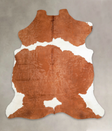 Brown and White XX-Large European Cowhide Rug 7'8"H x 6'10"W #A27189 by Hudson Hides