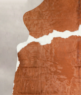 Brown and White XX-Large European Cowhide Rug 7'8"H x 6'10"W #A27189 by Hudson Hides