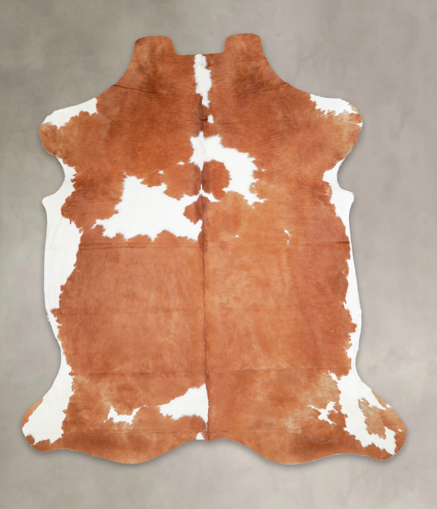 Brown and White X-Large European Cowhide Rug 7'4"H x 6'6"W #A27192 by Hudson Hides