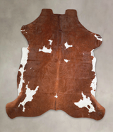 Brown and White X-Large European Cowhide Rug 7'2"H x 6'4"W #A27206 by Hudson Hides