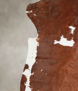 Brown and White X-Large European Cowhide Rug 7'2"H x 6'4"W #A27206 by Hudson Hides