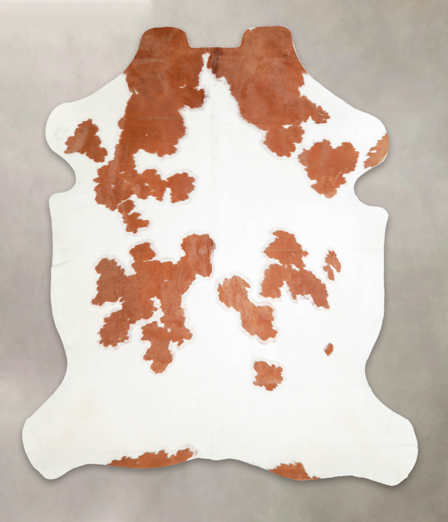 Brown and White X-Large European Cowhide Rug 7'2"H x 6'1"W #A27276 by Hudson Hides