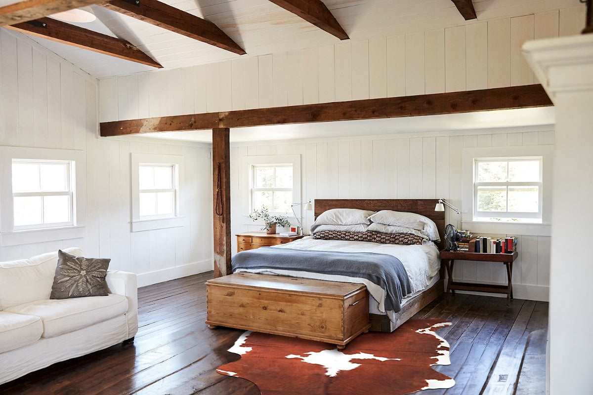 Brown and White X-Large European Cowhide Rug 7'0"H x 5'10"W #A27318 by Hudson Hides