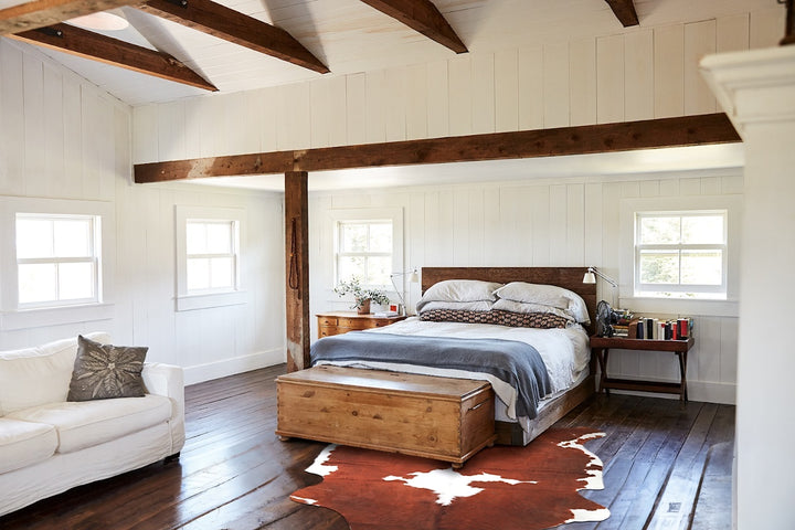 Brown and White X-Large European Cowhide Rug 7'0"H x 5'10"W #A27318 by Hudson Hides