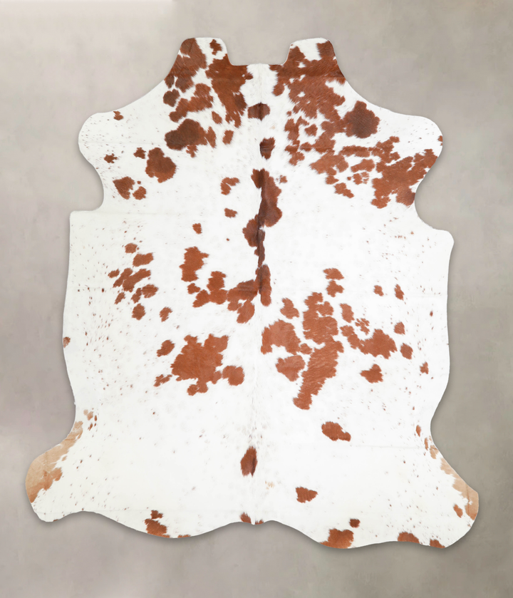 Brown and White X-Large European Cowhide Rug 7'4"H x 6'5"W #A27328 by Hudson Hides