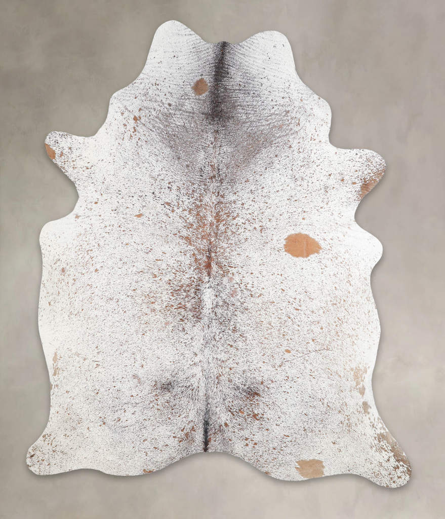 Salt and Pepper Brown X-Large Brazilian Cowhide Rug 7'1"H x 5'10"W #A28866 by Hudson Hides