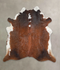 Brown with Red XX-Large Brazilian Cowhide Rug 7'10