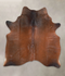 Brown with Red Large Brazilian Cowhide Rug 5'8