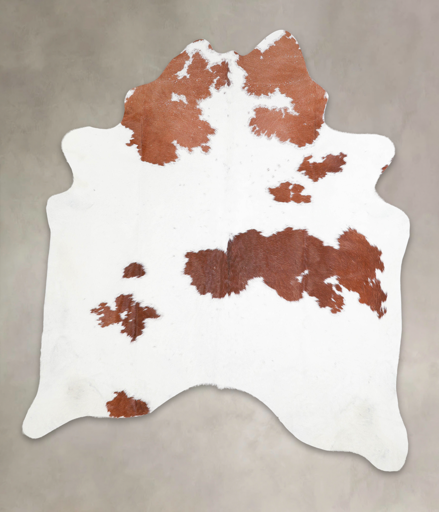 Brown and White XX-Large Brazilian Cowhide Rug 7'7"H x 6'7"W #A28945 by Hudson Hides