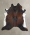 Chocolate and White XX-Large Brazilian Cowhide Rug 7'10