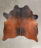 Brown with Red Medium Brazilian Cowhide Rug 5'4
