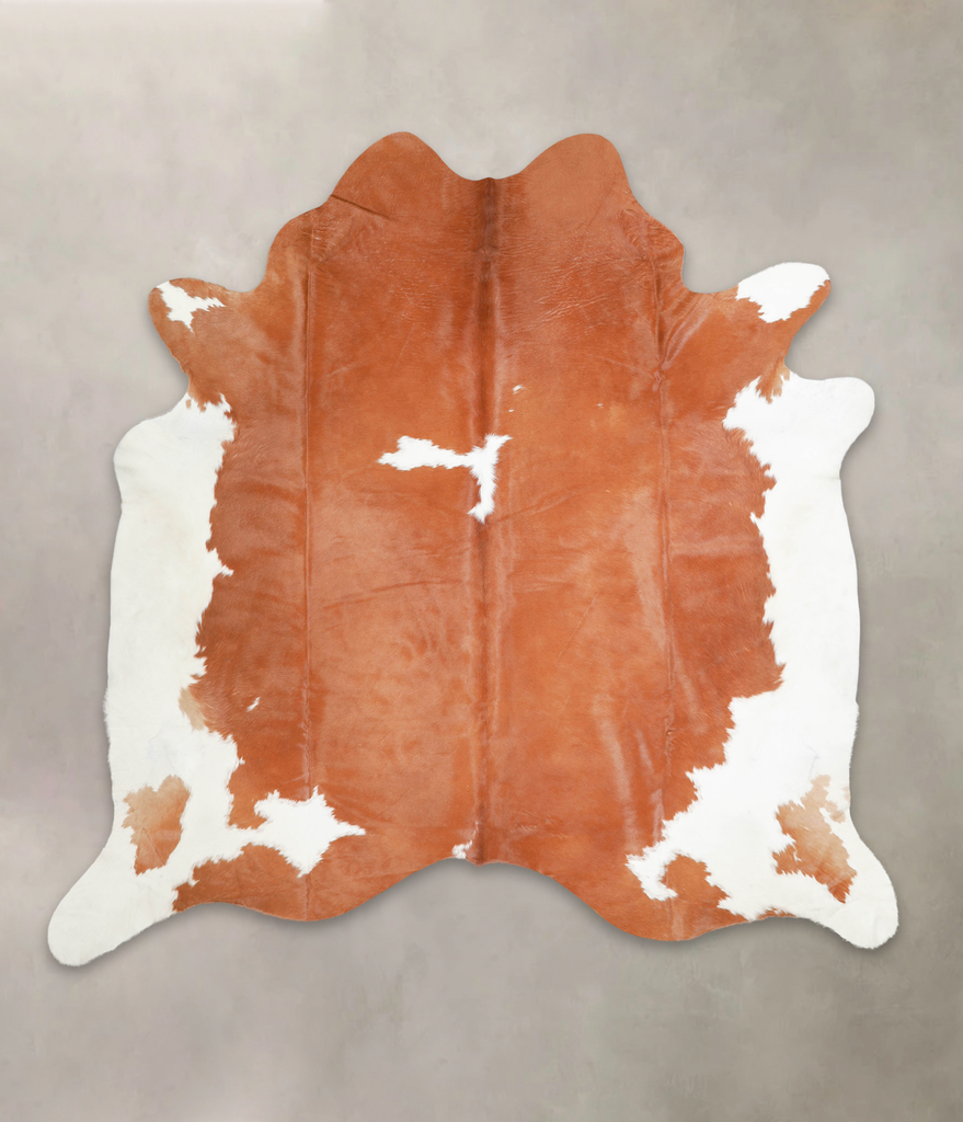 Brown and White XX-Large Brazilian Cowhide Rug 7'5"H x 7'6"W #A29269 by Hudson Hides
