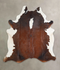 Chocolate and White XX-Large Brazilian Cowhide Rug 7'5