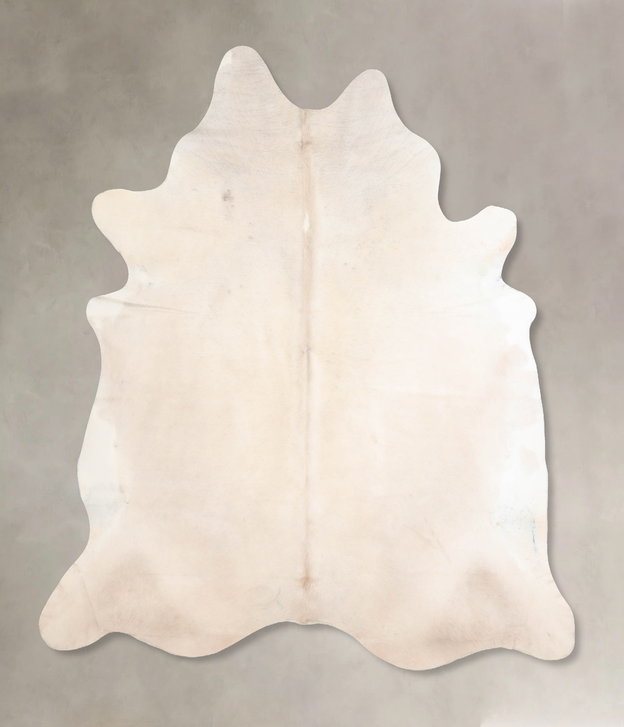 Ivory with Beige X-Large Brazilian Cowhide Rug 7'2"H x 6'10"W #A29363 by Hudson Hides