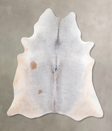 Grey with Beige XX-Large Brazilian Cowhide Rug 7'4"H x 6'11"W #A29446 by Hudson Hides