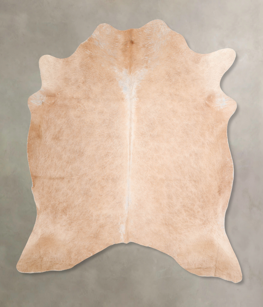 Beige X-Large Brazilian Cowhide Rug 6'9"H x 6'4"W #A29489 by Hudson Hides