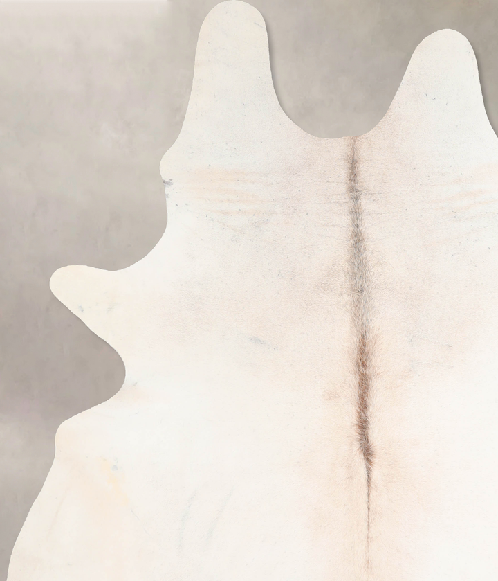 Ivory with Beige XX-Large Brazilian Cowhide Rug 8'0"H x 6'5"W #A29524 by Hudson Hides