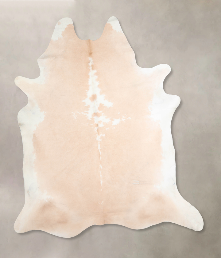 Beige and White XX-Large Brazilian Cowhide Rug 8'1"H x 7'1"W #A29563 by Hudson Hides