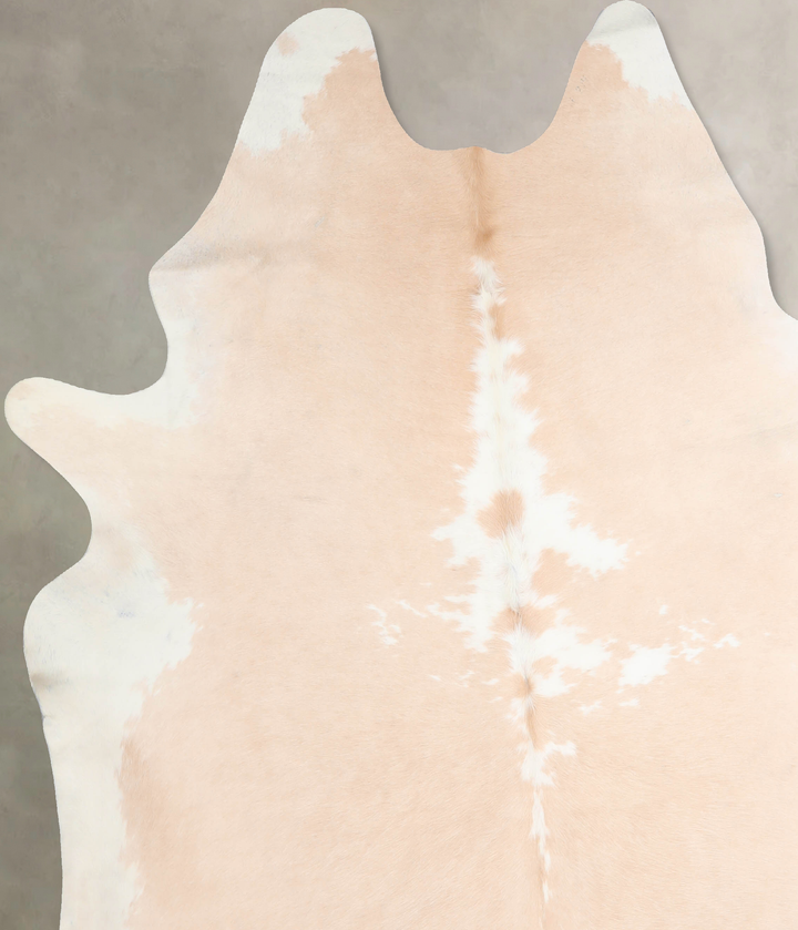 Beige and White XX-Large Brazilian Cowhide Rug 8'1"H x 7'1"W #A29563 by Hudson Hides