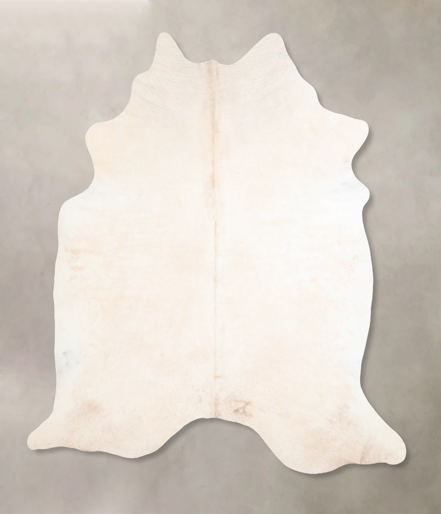 Ivory with Beige XX-Large Brazilian Cowhide Rug 7'4"H x 7'0"W #A29577 by Hudson Hides