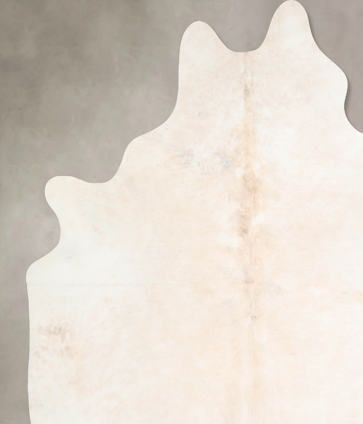 Ivory with Beige XX-Large Brazilian Cowhide Rug 7'8"H x 7'0"W #A29606 by Hudson Hides