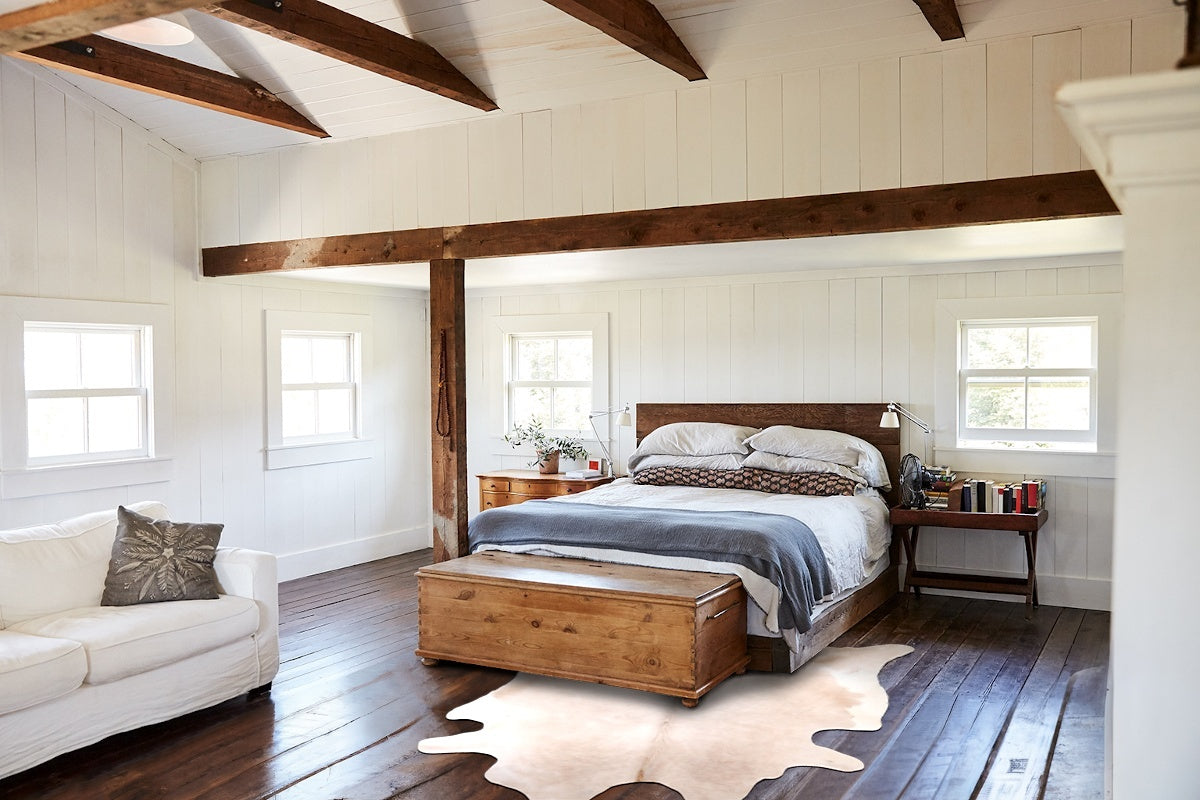 Beige XX-Large Brazilian Cowhide Rug 7'1"H x 7'3"W #A29626 by Hudson Hides