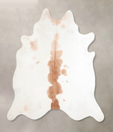 Beige and White X-Large Brazilian Cowhide Rug 6'9"H x 6'11"W #A29637 by Hudson Hides