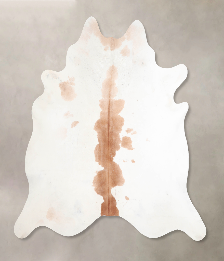 Beige and White X-Large Brazilian Cowhide Rug 6'9"H x 6'11"W #A29637 by Hudson Hides