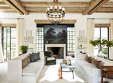 Beige and White X-Large Brazilian Cowhide Rug 6'9"H x 6'11"W #A29637 by Hudson Hides