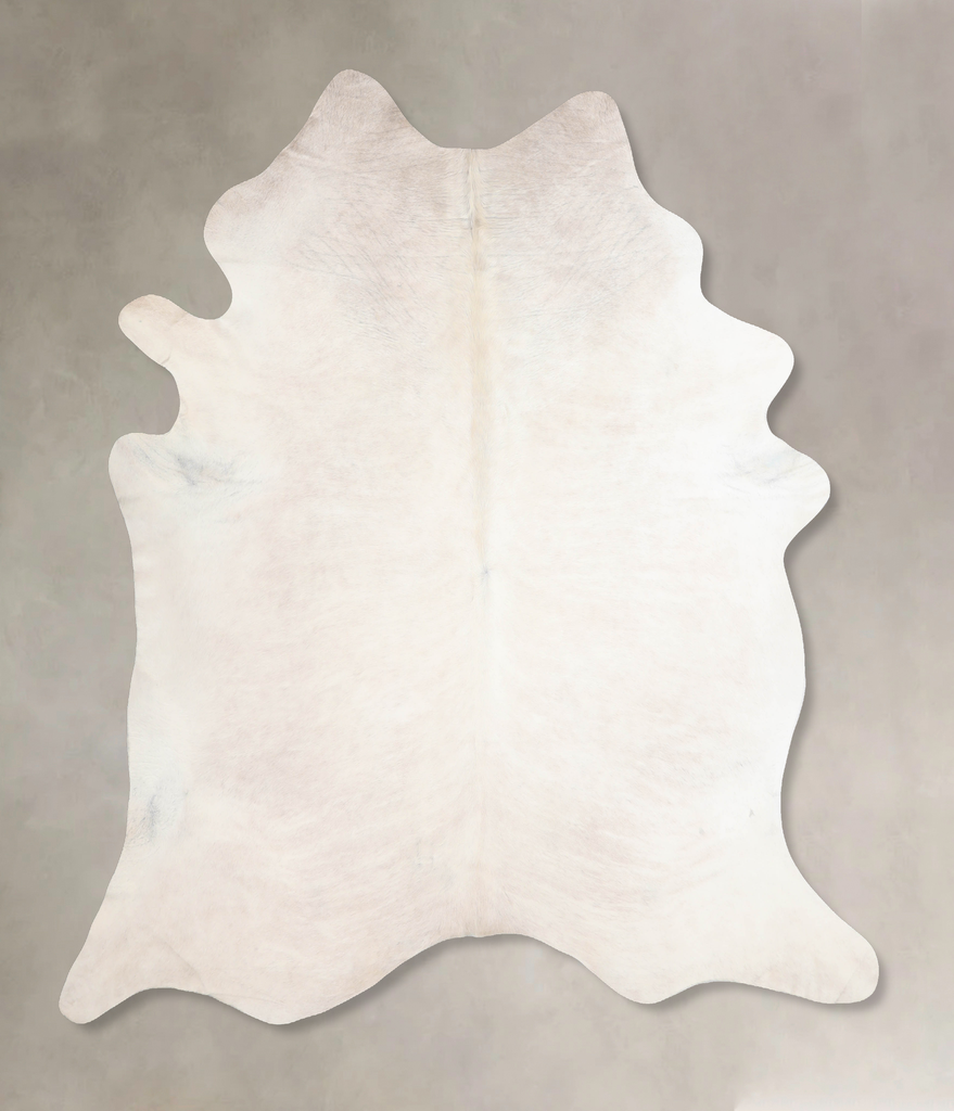 Ivory with Beige XX-Large Brazilian Cowhide Rug 7'8"H x 6'10"W #A29748 by Hudson Hides