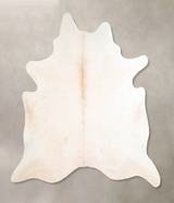 Ivory with Beige X-Large Brazilian Cowhide Rug 6'11"H x 6'5"W #A29813 by Hudson Hides