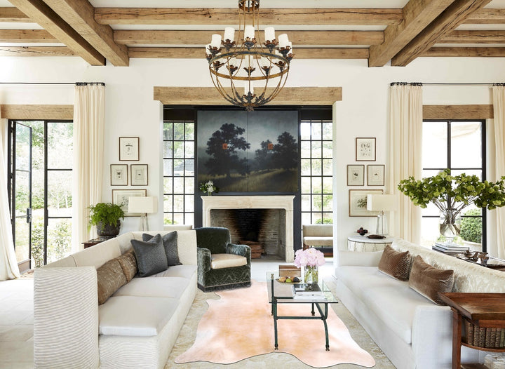 Beige XX-Large Brazilian Cowhide Rug 7'7"H x 6'9"W #A29870 by Hudson Hides