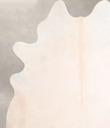 Ivory with Beige X-Large Brazilian Cowhide Rug 7'3"H x 6'7"W #A29891 by Hudson Hides