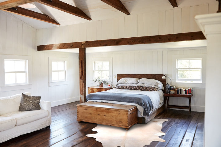 Beige XX-Large Brazilian Cowhide Rug 7'8"H x 7'4"W #A29903 by Hudson Hides