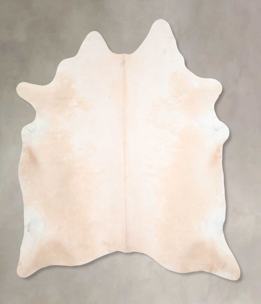 Beige and White XX-Large Brazilian Cowhide Rug 7'10"H x 6'11"W #A29968 by Hudson Hides