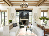 Beige and White XX-Large Brazilian Cowhide Rug 7'11"H x 7'6"W #A30007 by Hudson Hides