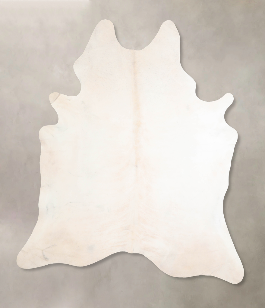 Ivory with Beige X-Large Brazilian Cowhide Rug 7'7"H x 6'3"W #A30021 by Hudson Hides