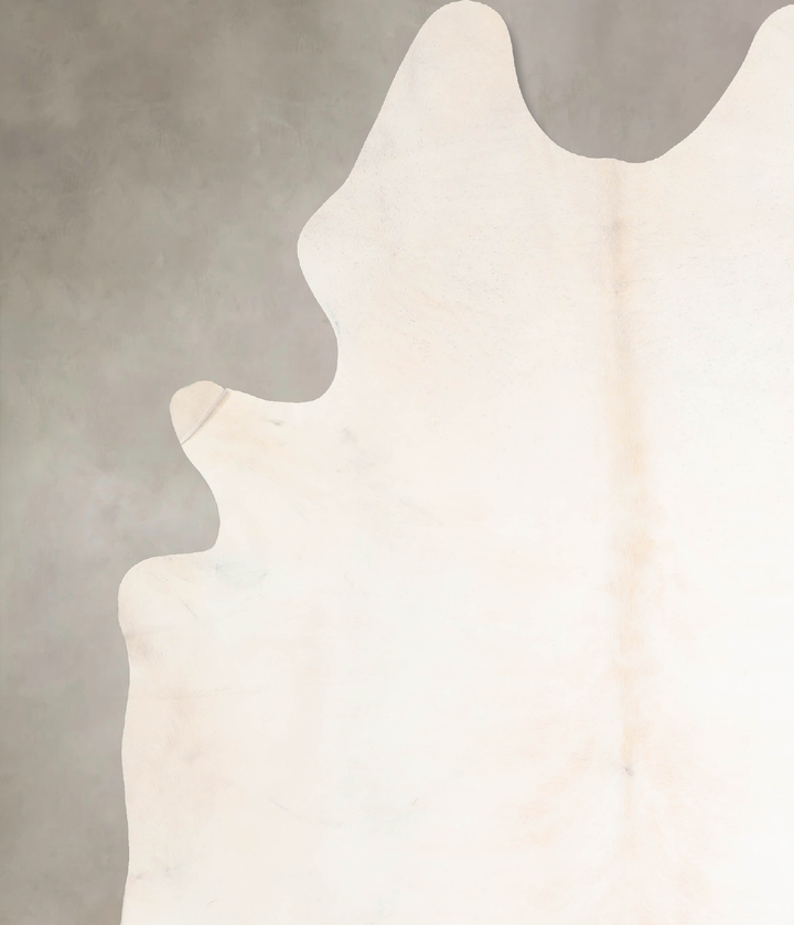 Ivory with Beige X-Large Brazilian Cowhide Rug 7'7"H x 6'3"W #A30021 by Hudson Hides