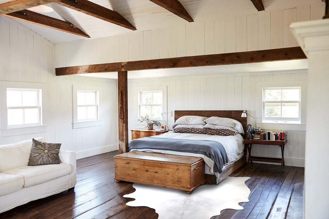 Light Grey XX-Large Brazilian Cowhide Rug 7'5"H x 7'2"W #A30100 by Hud