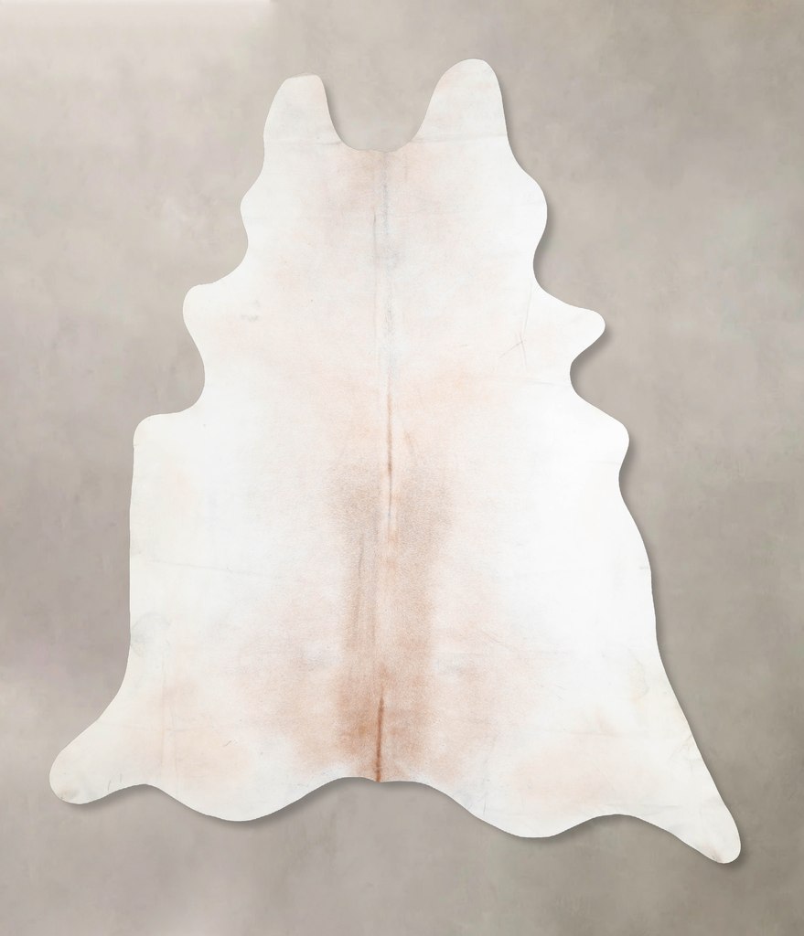 Ivory with Beige XX-Large Brazilian Cowhide Rug 8'0"H x 7'2"W #A30125 by Hudson Hides