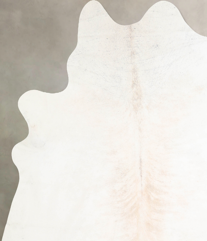 Ivory with Beige XX-Large Brazilian Cowhide Rug 7'5"H x 7'0"W #A30147 by Hudson Hides