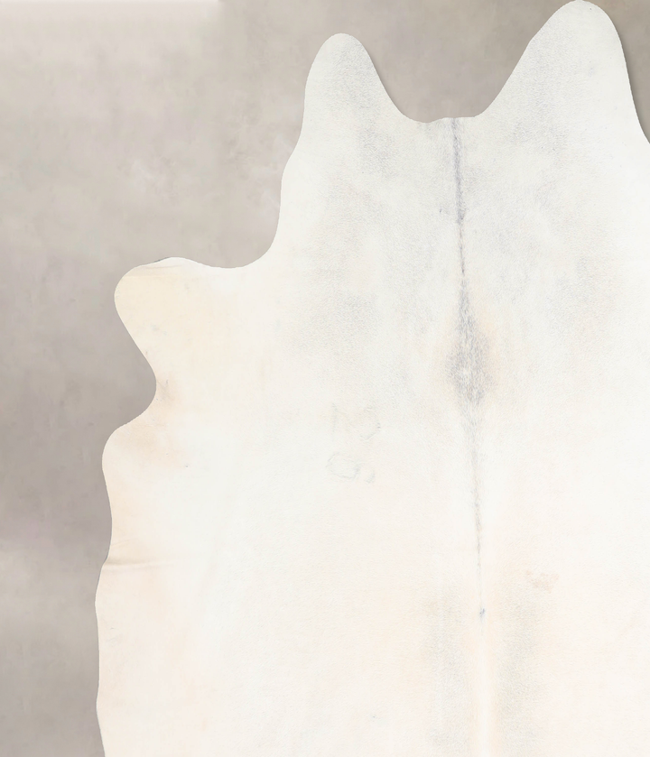 Ivory with Beige XX-Large Brazilian Cowhide Rug 8'1"H x 8'2"W #A30209 by Hudson Hides