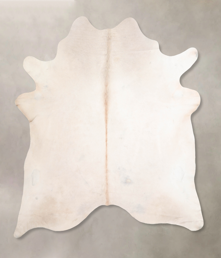 Ivory with Beige X-Large Brazilian Cowhide Rug 7'3"H x 6'8"W #A30261 by Hudson Hides