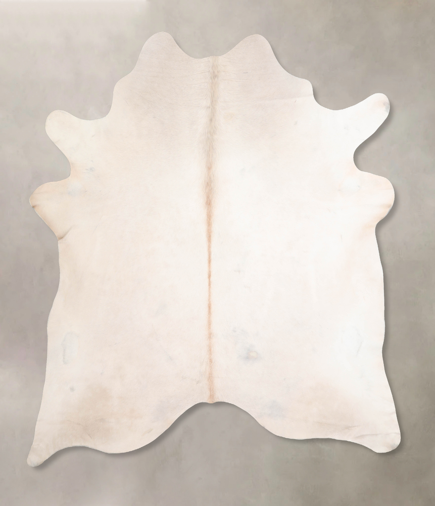 Ivory with Beige X-Large Brazilian Cowhide Rug 7'3"H x 6'8"W #A30261 by Hudson Hides
